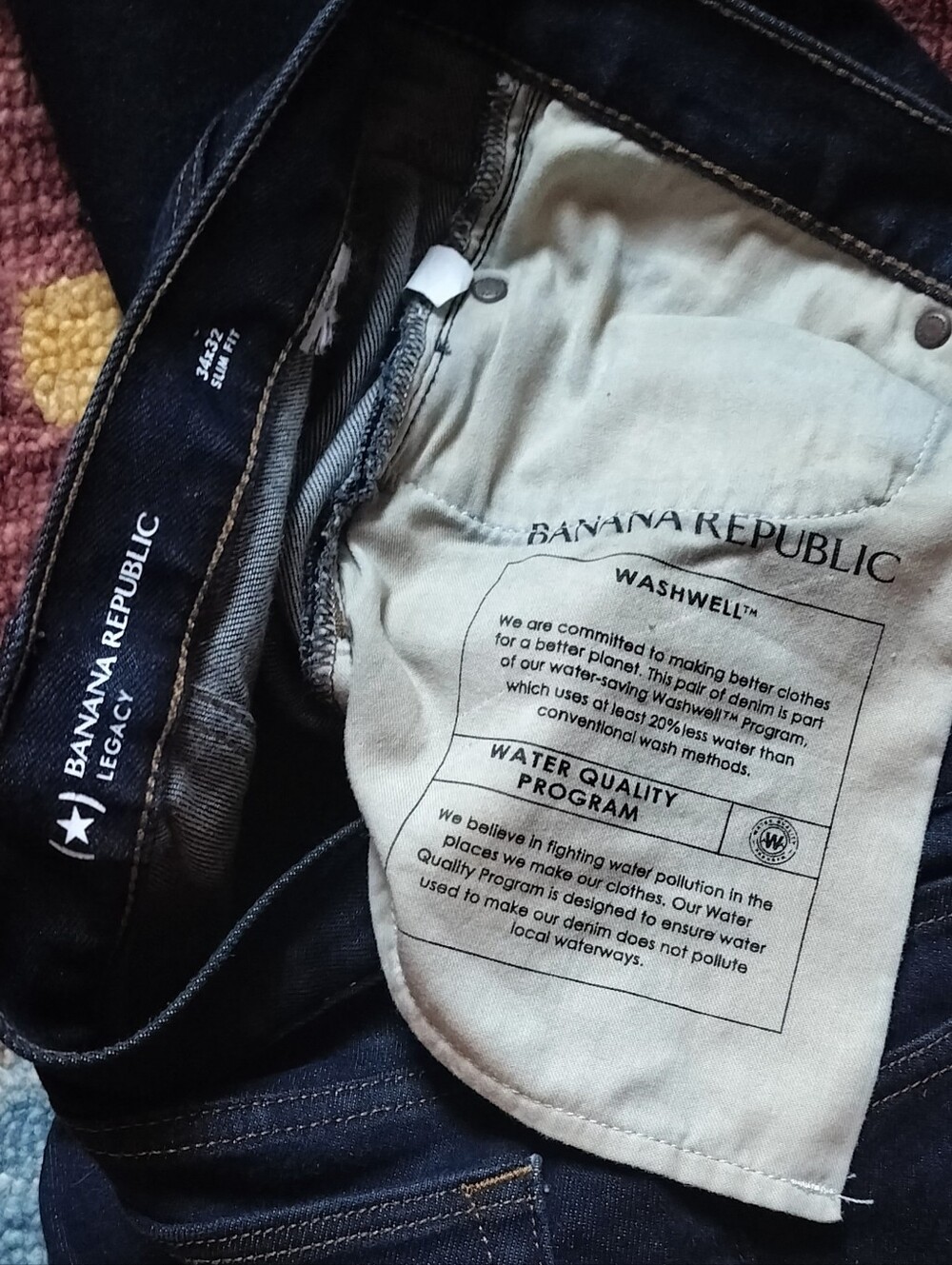 Lot of 2 Banana Republic Legacy Slim Fit Dark Wash Men's Jeans 34 32 - Picture 9 of 9